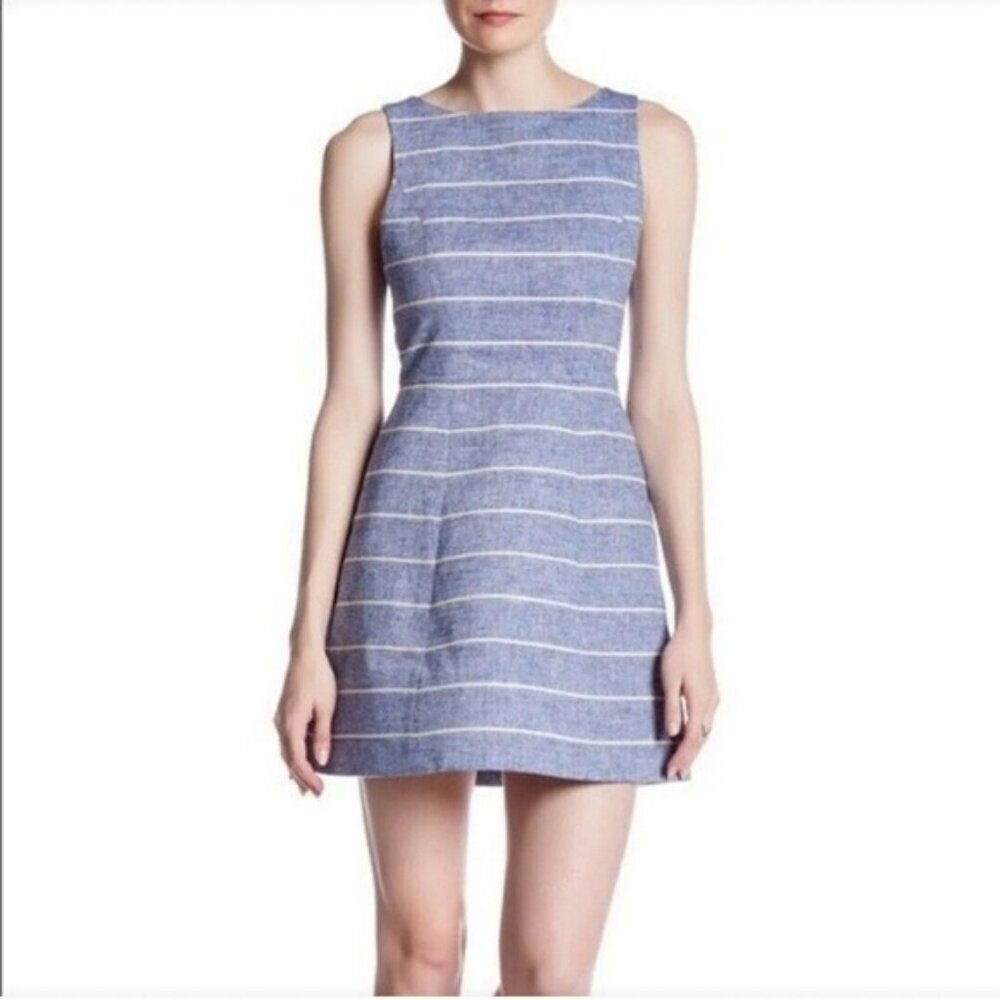 Alice + Olivia Blue and White Striped Dress